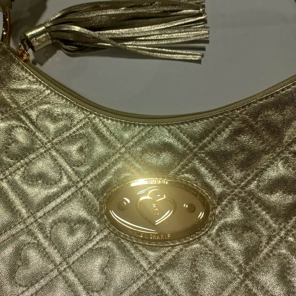 Bobby By Sharif Champagne Gold Quilted Shoulder Bag 25 Anniversary - Picture 8 of 8